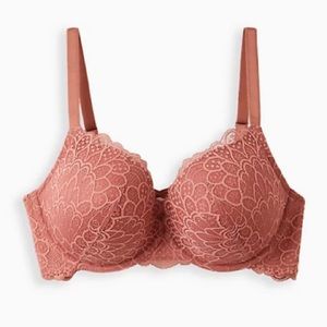 TORRID XO PUSH-UP PLUNGE BRA - LACE ROSE
